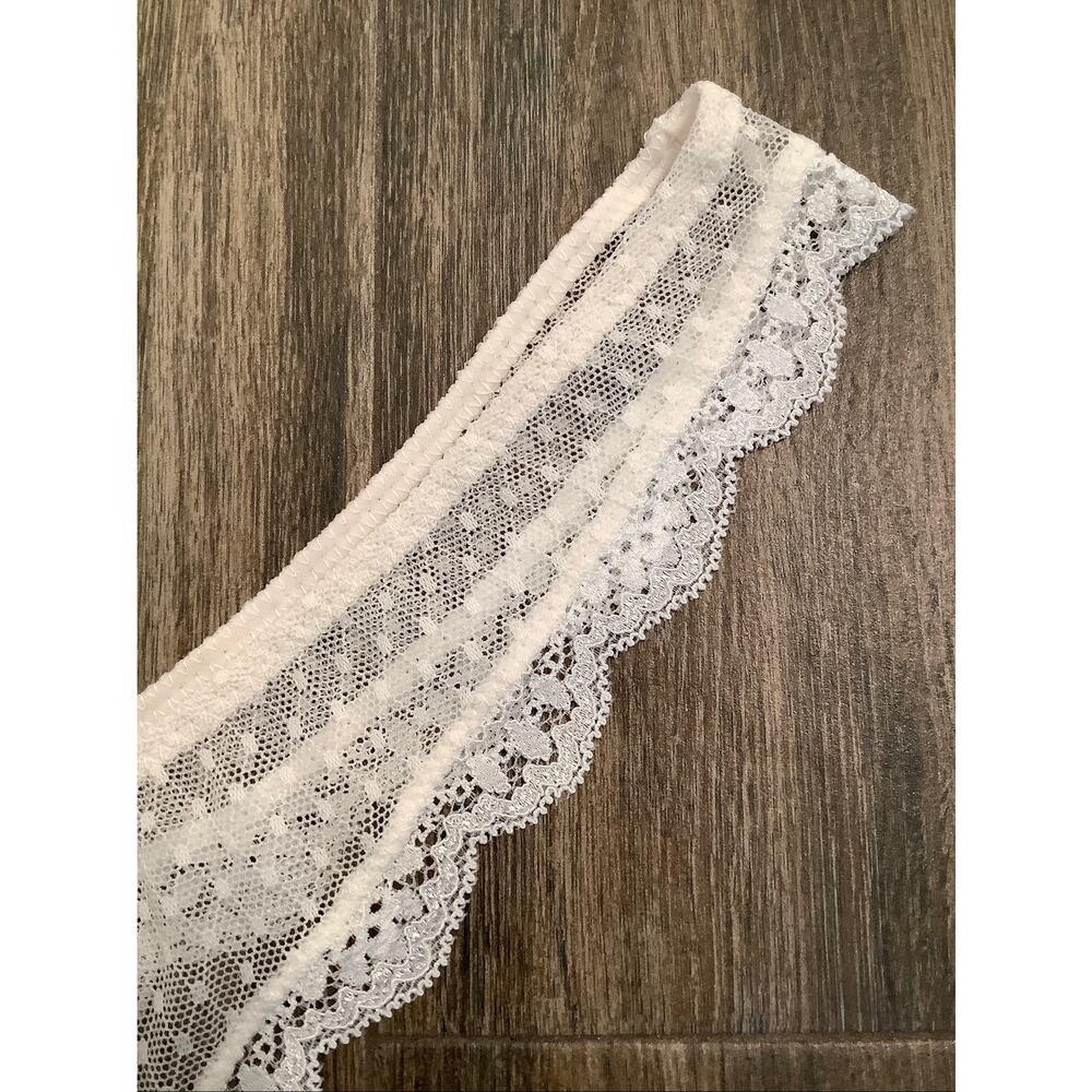 Intimately Free People Womens L White Polka Dot Mesh Mid Week Thong Panty C6-1 - Picture 3 of 7